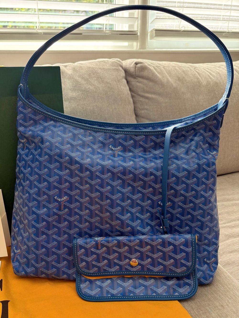 Goyard Bohème Hobo PM in Sky Blue, Full Set